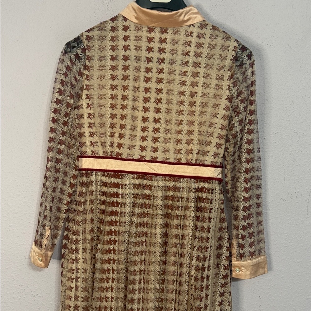 Kaimilan Women Peach/Burgundy Rame Like Material Tiered Dress Size 6 - Picture 9 of 13
